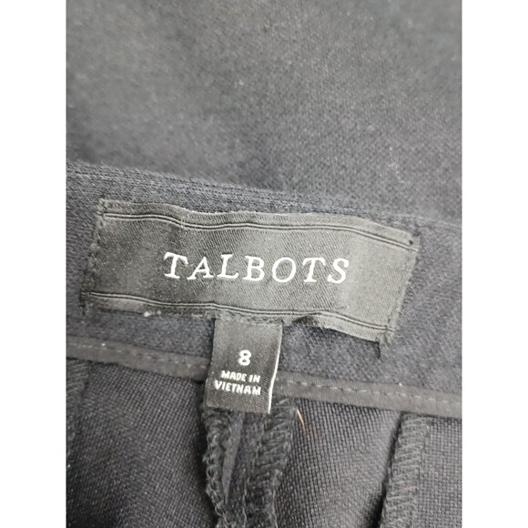Talbots Dalton Womens Black Pants Stretch Sz 8 Slacks Faux Pockets - Picture 4 of 6
